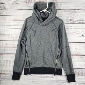 Lululemon Om & Roam Hoodie Heathered Gray Side Zip Pullover Sweatshirt Size 4